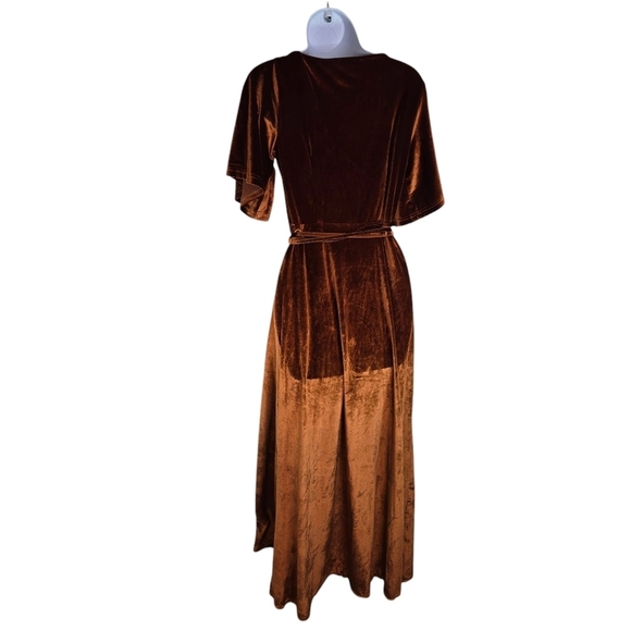 Baltic Born copper velour wrap long maxi dress - Picture 2 of 10